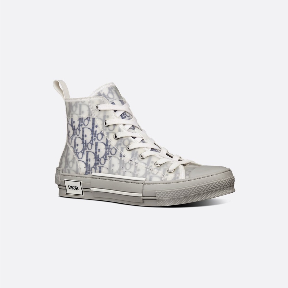 Dior High-Top Sneakers in Gray and White